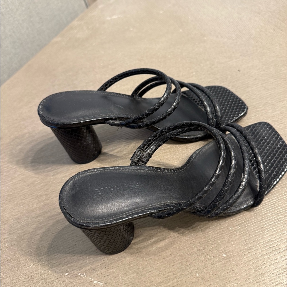 Express Black Strappy Heels